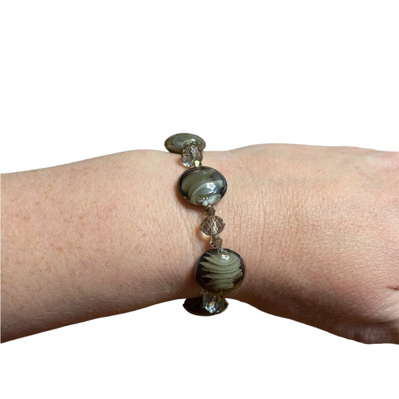 Beaded Stretchy Abstract Beaded Bracelet - Picture 2 of 3